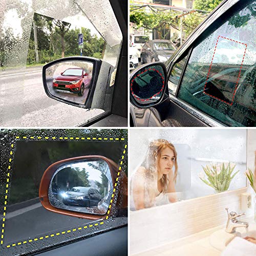 ৪ পিসের সেট-Car Rear-view Mirror Film and Side Window Anti Fog Clear Film