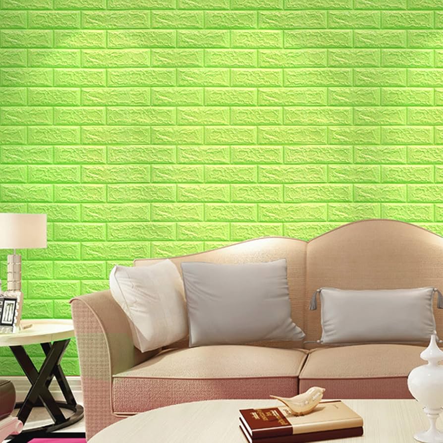 (২৩ স্কোয়ার ফিট রোল ) ৪৫ টাকা স্কোয়ার ফিট-3D Wall Sticker(Bricks)-Ash