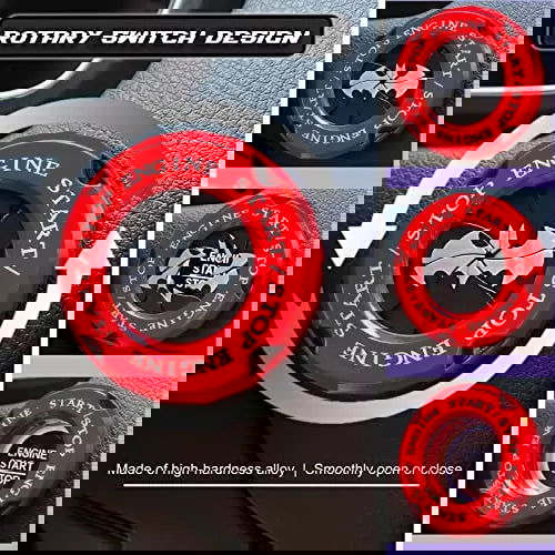 ( লাল কালার ) Aluminum Made Key Start Button Cover Decorative Rotary Push To Start Button Cover - China To BD Web