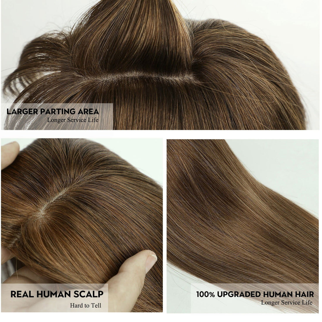 ( ডার্ক ব্রাউন ) Clip In Hair Piece Women Real Hairpiece - China To BD Web