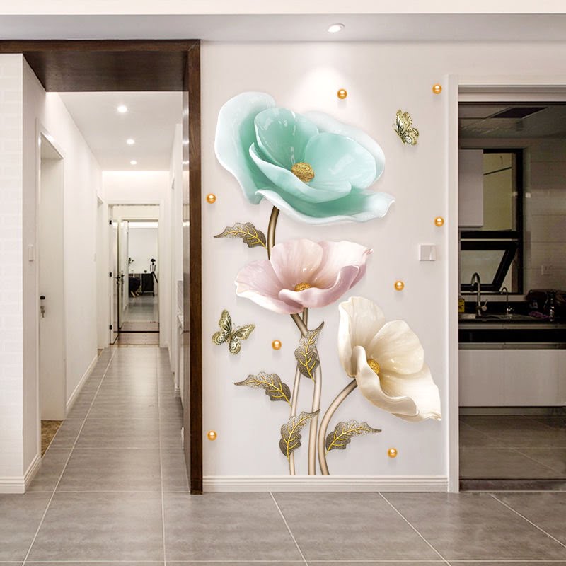 Elegant Orchid Plant Wall Stickers Durable PVC Material Easy to Clean High-Adhesive - China To BD Web
