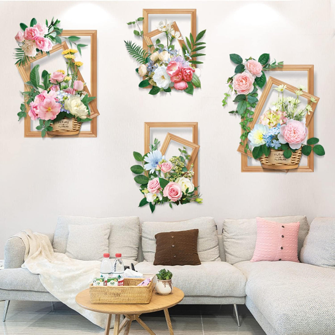 (৪ পিচের সেট) Flower Baskets Wall Stickers DIY Plants - China To BD Web
