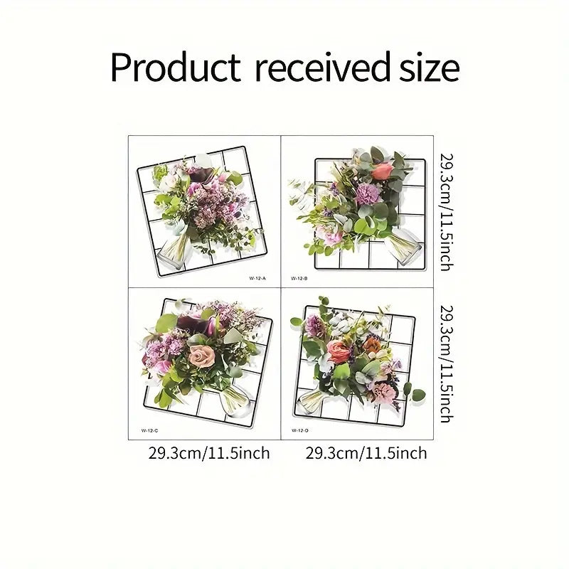 Mesh Flower Pattern Sticker টাইপ-১ ( ৪ পিচের সেট  ) - China To BD Web