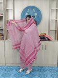 100% Cotton Jamdani Handloom Shalwar Kameez-Pink Color - China To BD Web