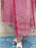 100% Cotton Jamdani Handloom Shalwar Kameez-Pink Color - China To BD Web