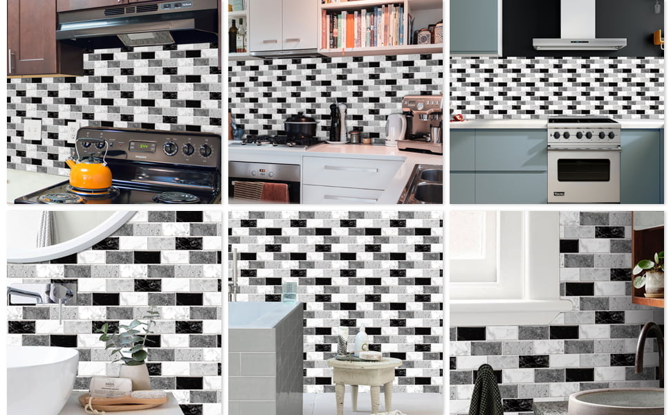 1Set 10pc Self Adhesive Tile 3D Sticker Kitchen Bathroom Wall Sticker Decoration - China To BD Web
