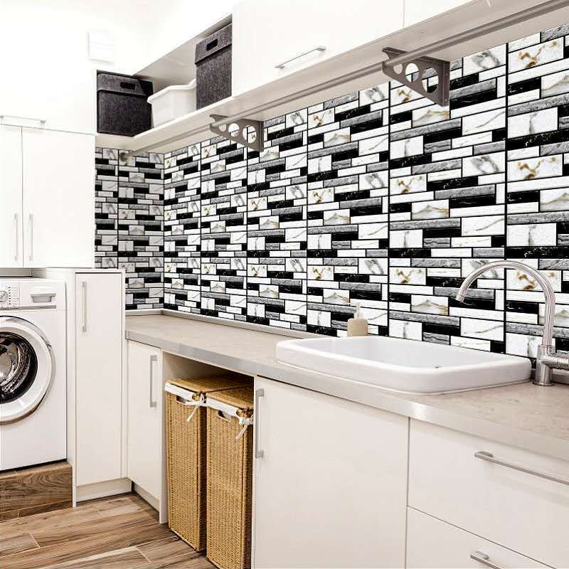 1Set 10pc Self Adhesive Tile 3D Sticker Kitchen Bathroom Wall Sticker Decoration - China To BD Web