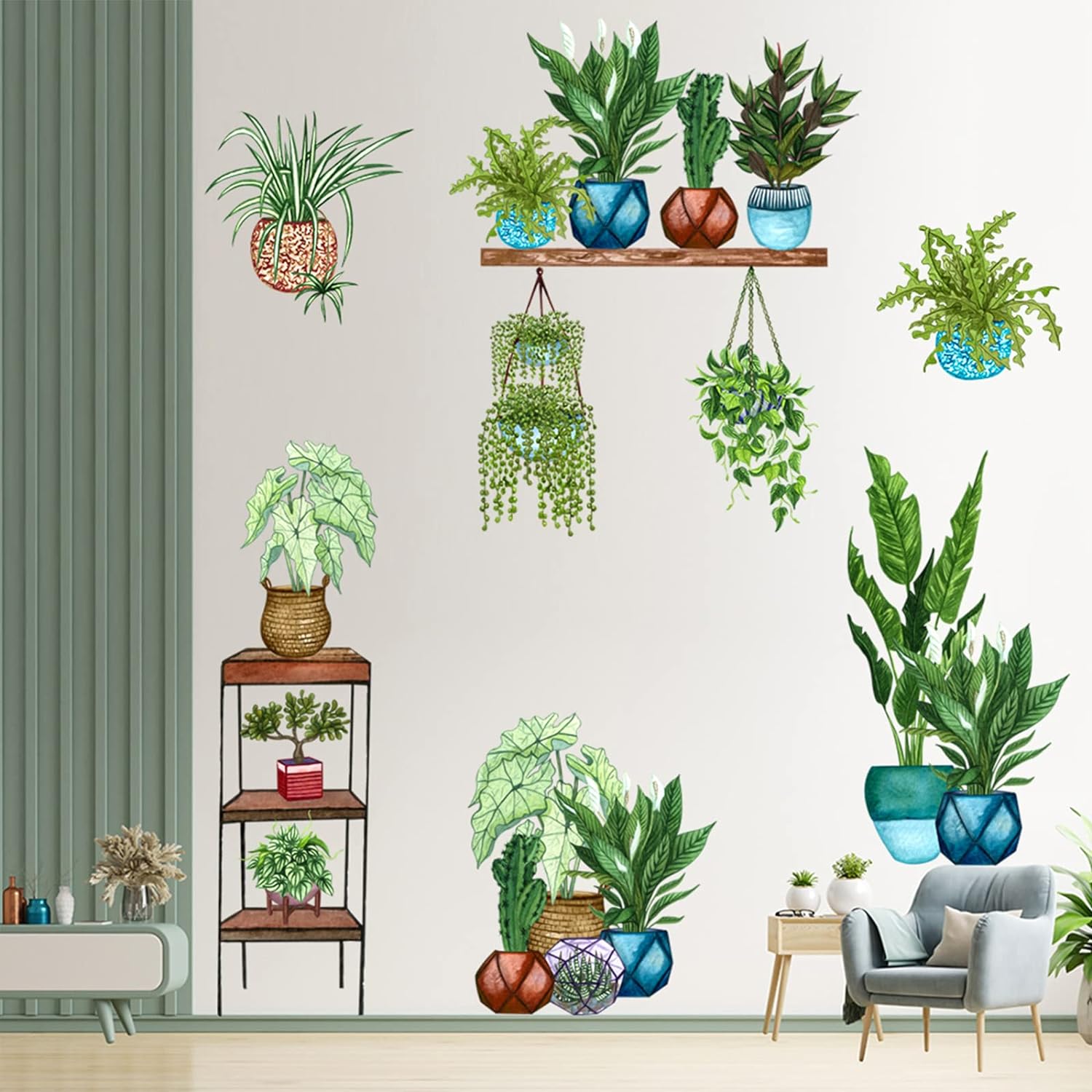 Tropical Plants Green Leaves Wall Stickers - China To BD Web