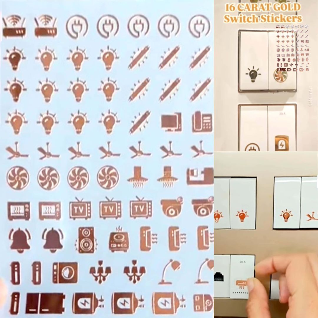 70pcs 1 set-Rose Gold Parmament Swicht Sticker