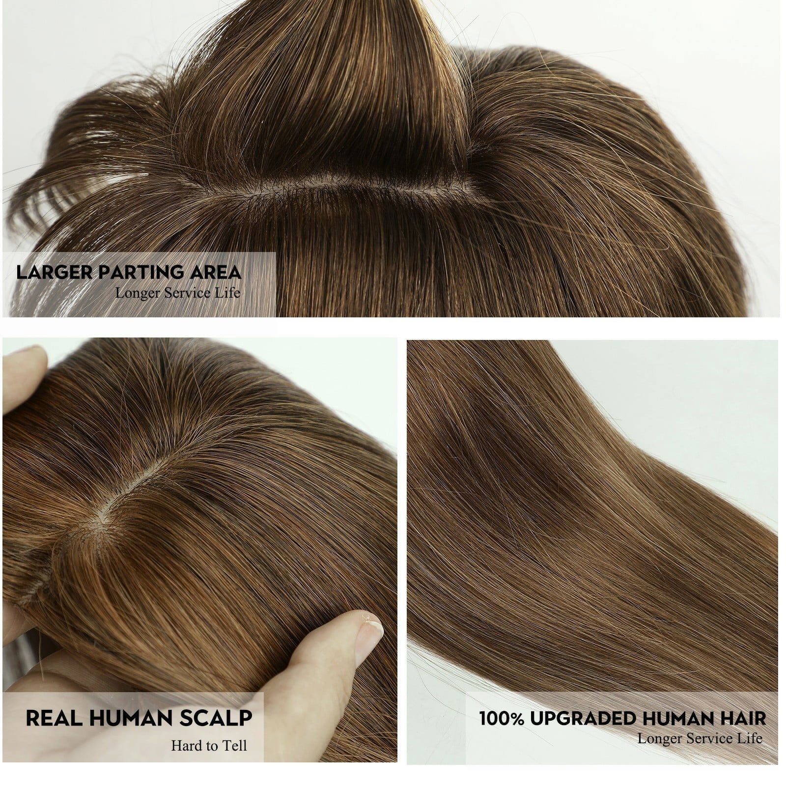 ( ডার্ক ব্রাউন ) Clip In Hair Piece Women Real Hairpiece - China To BD Web