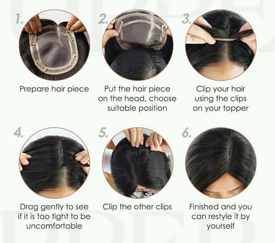 ( ডার্ক ব্রাউন ) Clip In Hair Piece Women Real Hairpiece - China To BD Web