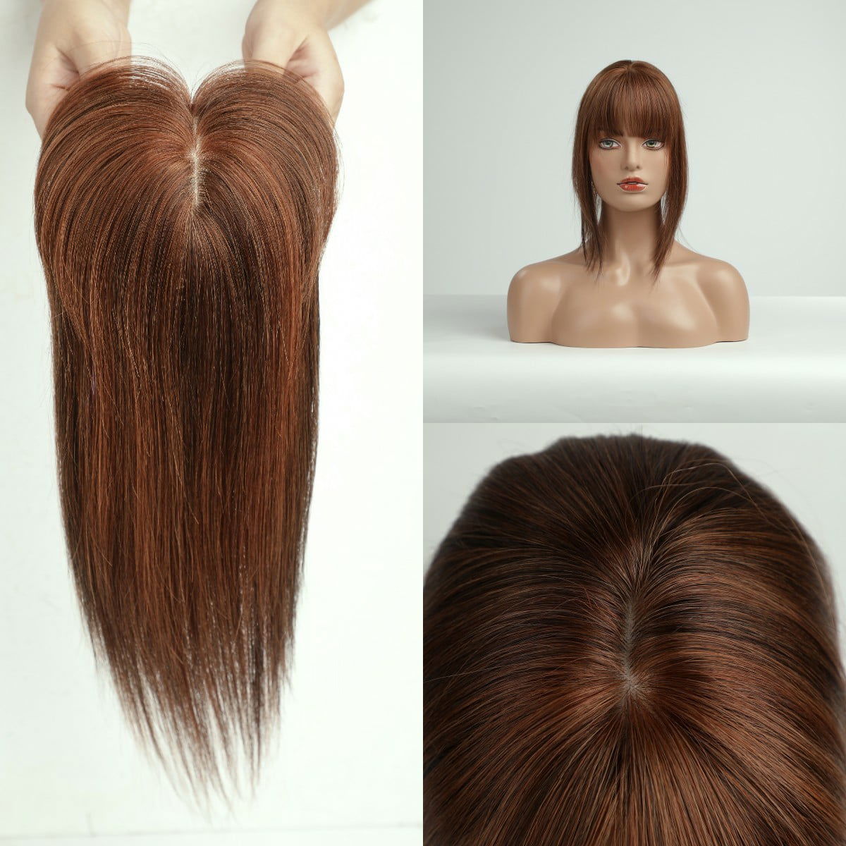 ( ডার্ক ব্রাউন ) Clip In Hair Piece Women Real Hairpiece - China To BD Web
