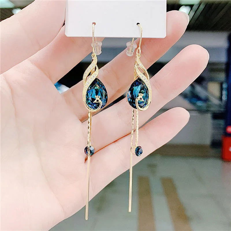 Fashion Peacock Pendant Earrings - China To BD Web