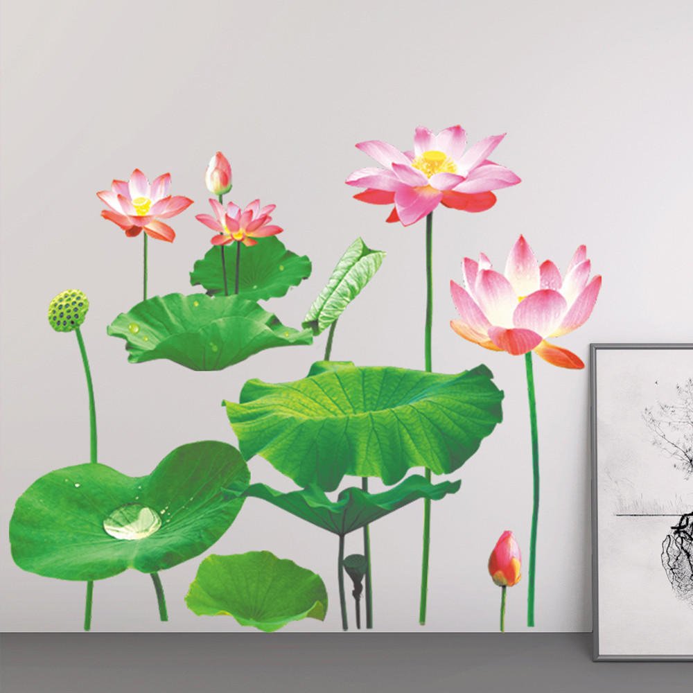 Lotus Flower Wall Sticker, 3D Vivid Wall Sticker - China To BD Web