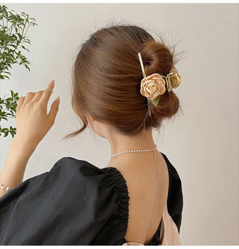 Rose Flower Hair Claw Clip Elegant - China To BD Web