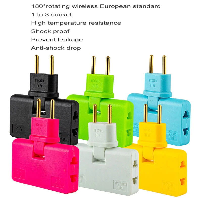 Rotate Plug Eu Converter One In Three 180 Degree (3pcs Set) - China To BD Web
