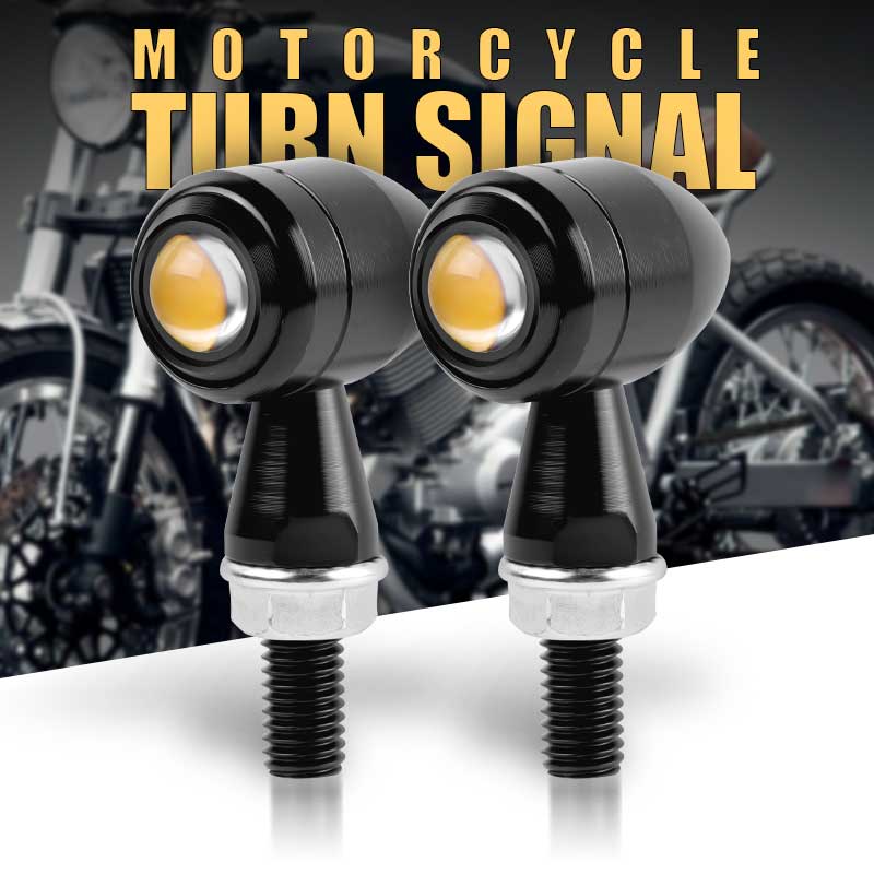 Motorcycle Mini Bullet Flashing Light Indicator-2pcs Set