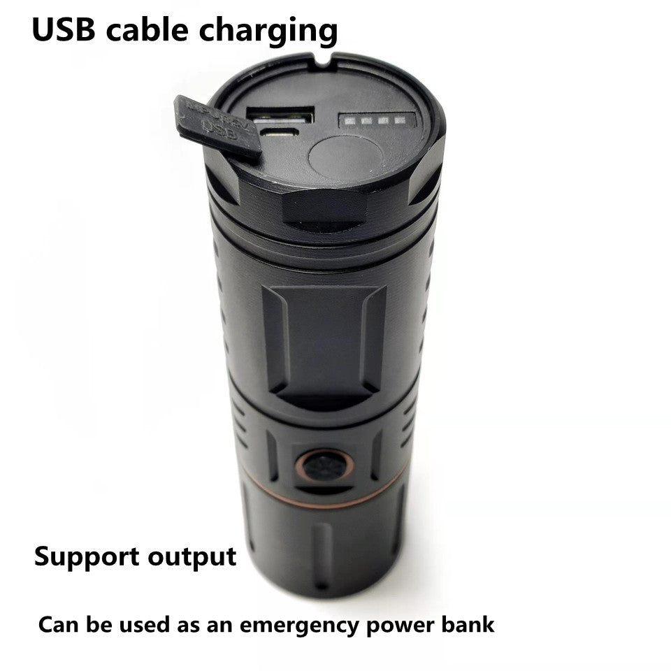 Strong Light Lamp T40 LED Flashlight USB Rechargeable Ultra-Bright Torch High Power Lantern Built-in 3*18650 Lithium Batteries