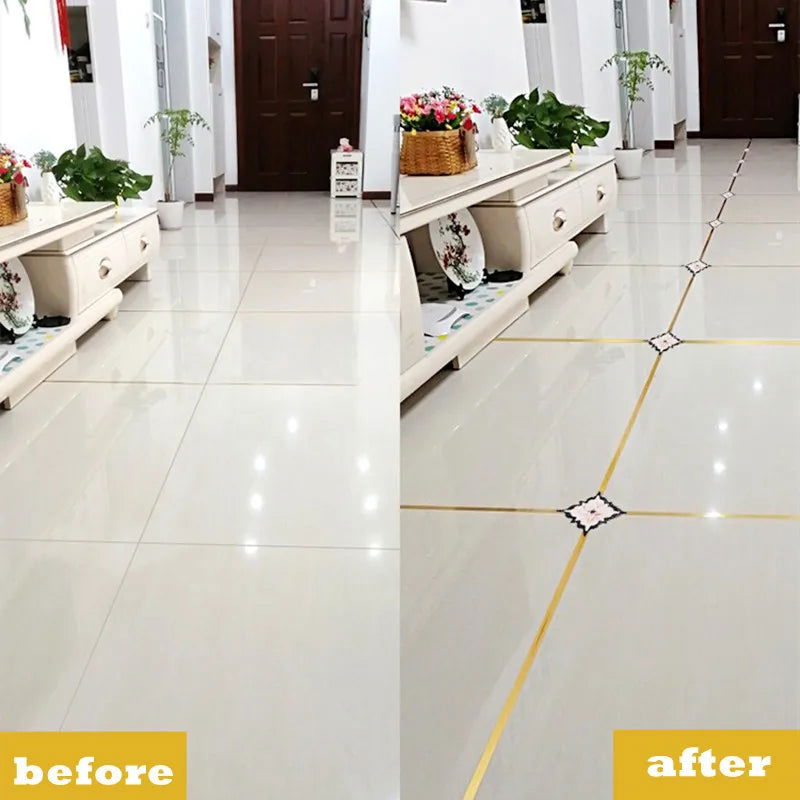 ১৬৬ ফুট ( গোল্ডেন কালার ) Self-adhesive Tile Gap Tape Wall Sealing Tape Gold Floor - China To BD Web