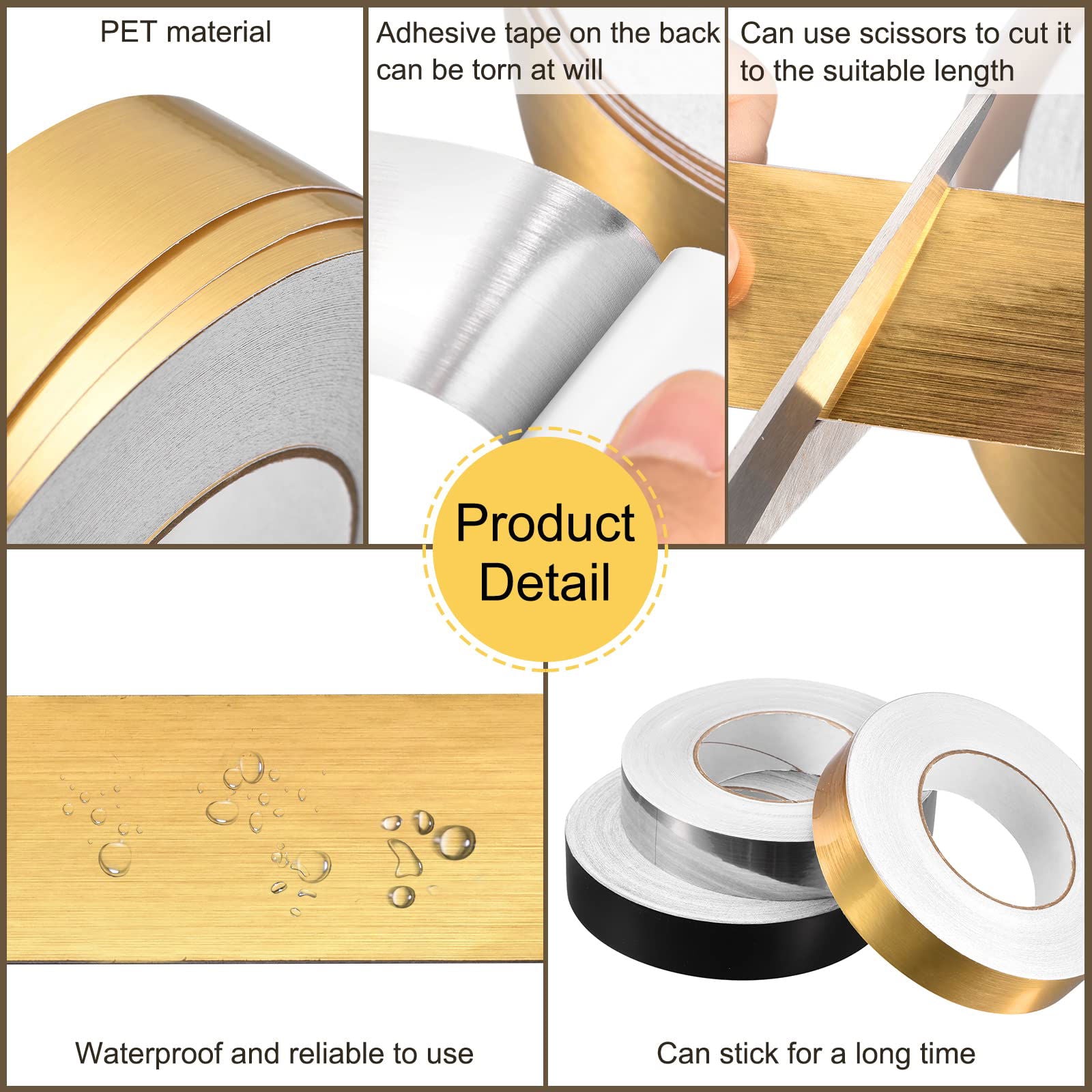 ১৬৬ ফুট ( গোল্ডেন কালার ) Self-adhesive Tile Gap Tape Wall Sealing Tape Gold Floor - China To BD Web