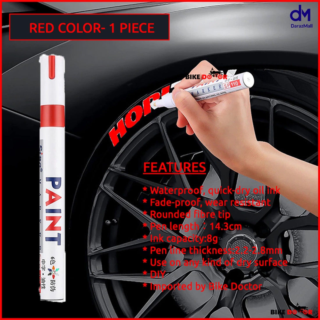 Red,Yollow-2pcs Color Combo-Tire Marker Pen