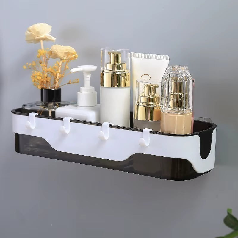 ( Transparent Black ) Shelf Adhesive Wall Mounted Shelf for Home Decor/Kitchen Storage Shelving