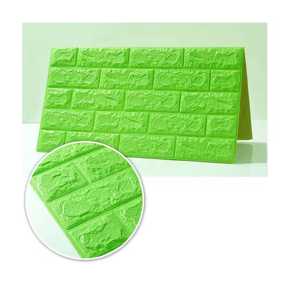 (১১.৫ স্কোয়ার ফিট রোল ) ৪৫ টাকা স্কোয়ার ফিট-3D Wall Sticker(Bricks)-Green