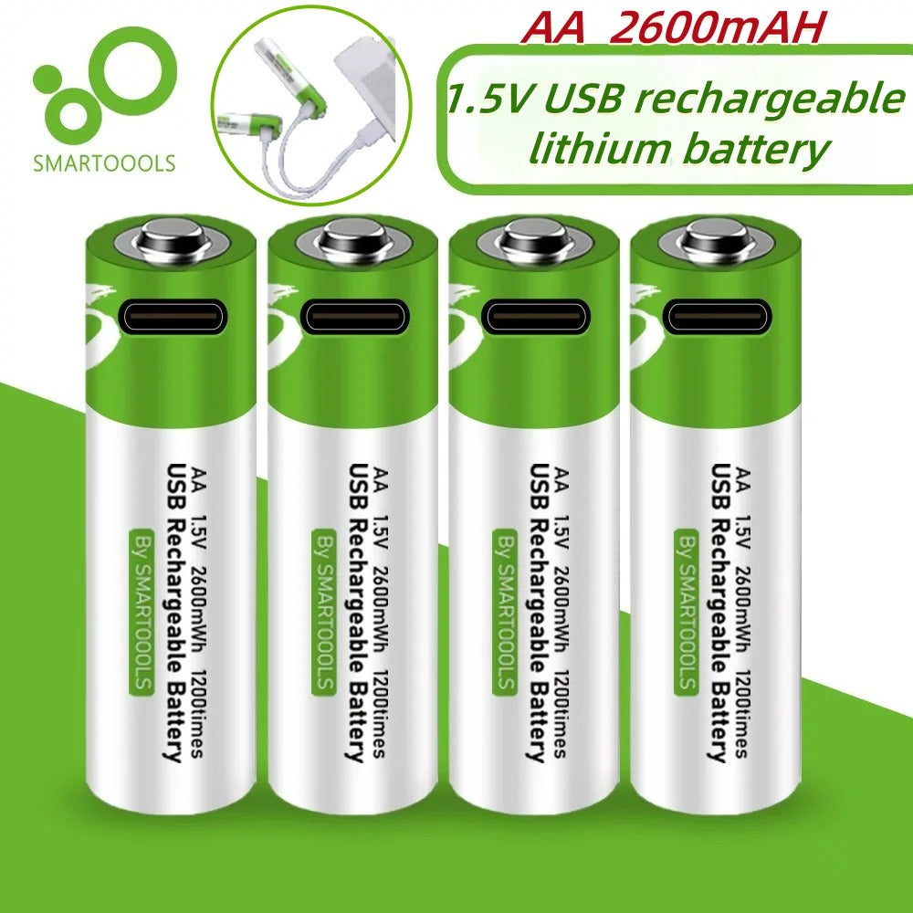 Original 1.5V AA USB Rechargeable Battery-২পিচ